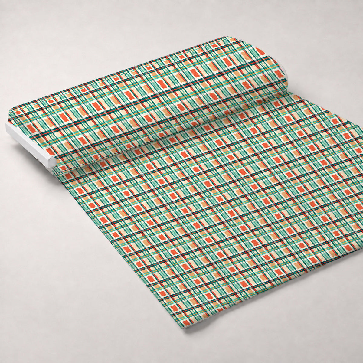 Sunset Tartan Pattern 12 Minky Fabric