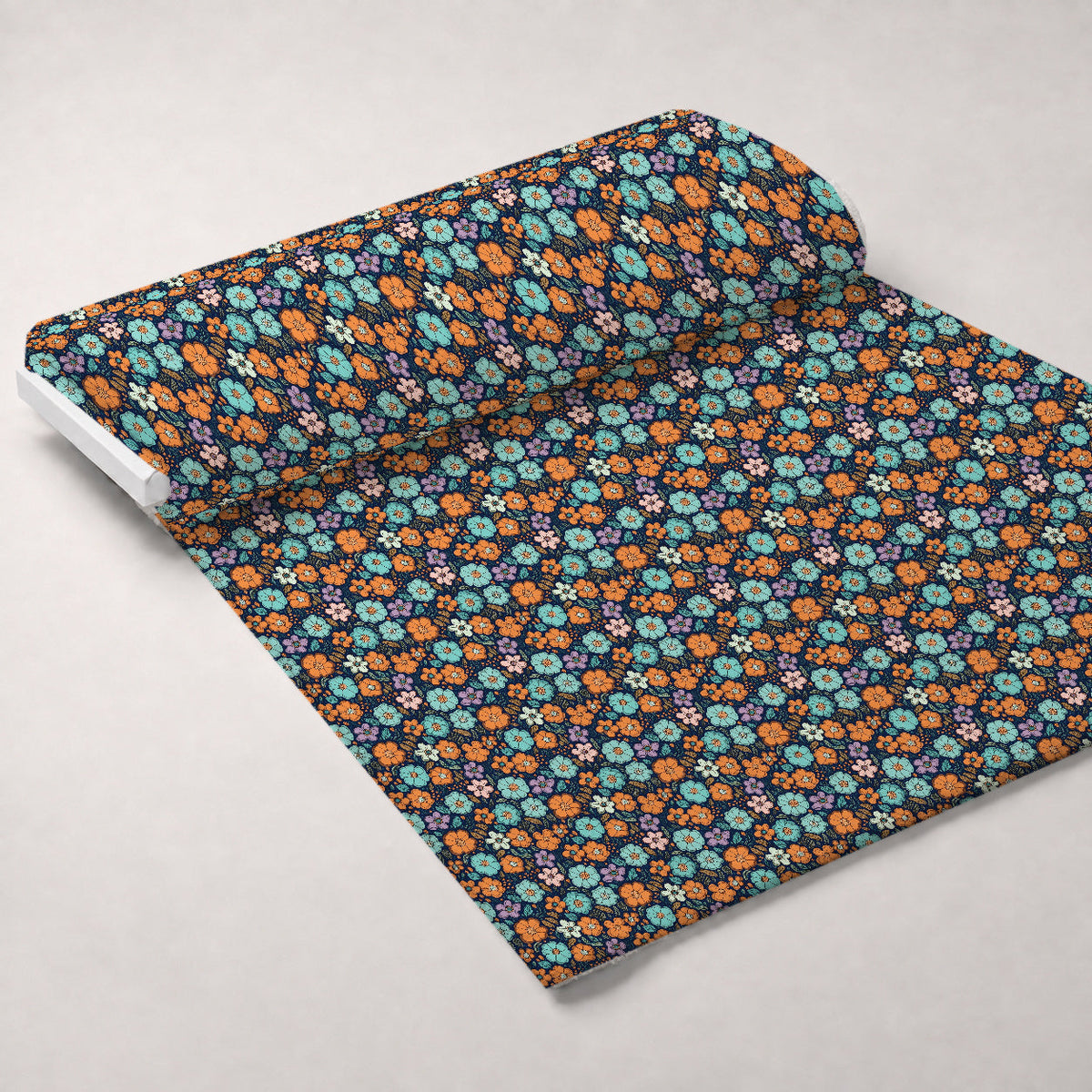 Tangerine Teal Reverie Pattern 1 Minky Fabric