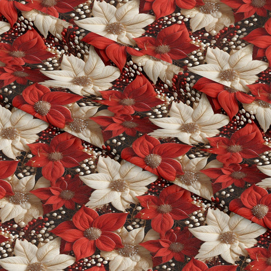 Poinsettia Blooms Pattern 2 Quilting Cotton Fabric