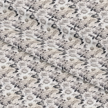 White Flowers Pattern 3 Quilting Cotton Fabric