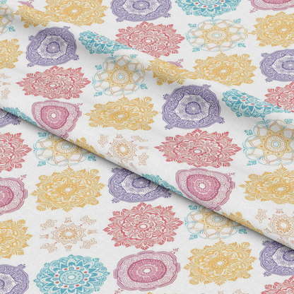 Pastel Mandala Pattern 8 Quilting Cotton Fabric