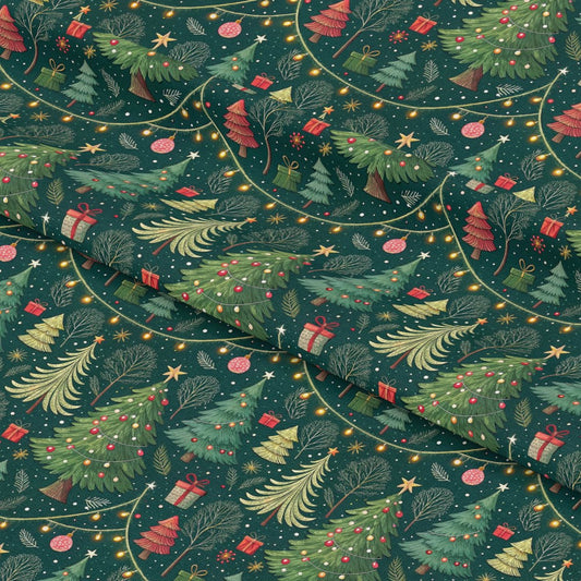 Christmas Tree Lights Pattern 9 Quilting Cotton Fabric