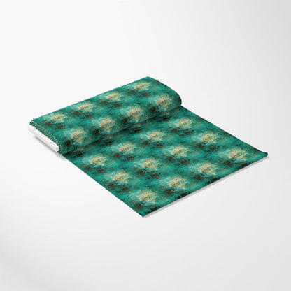 Teal Grunge Pattern 10 Quilting Cotton Fabric