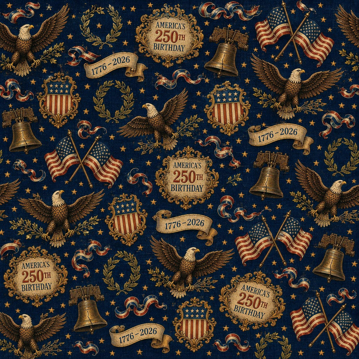 Gilded Liberty Pattern 1 Minky Fabric
