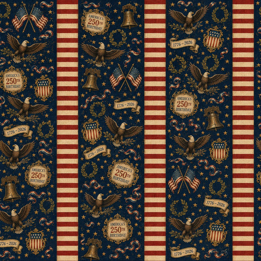 250th Anniversary Pattern 2 Quilting Cotton Fabric