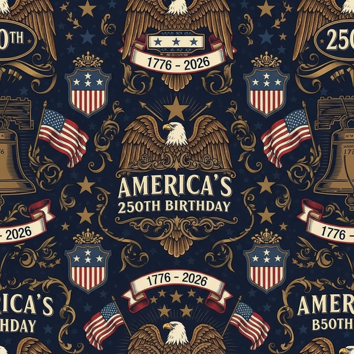 Gilded Liberty Pattern 20 Minky Fabric