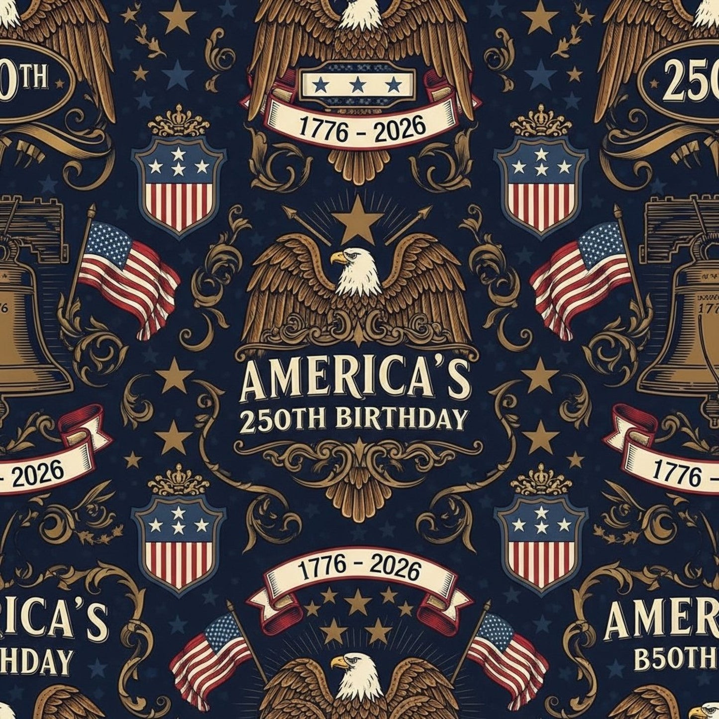 250th Anniversary Pattern 20 Quilting Cotton Fabric