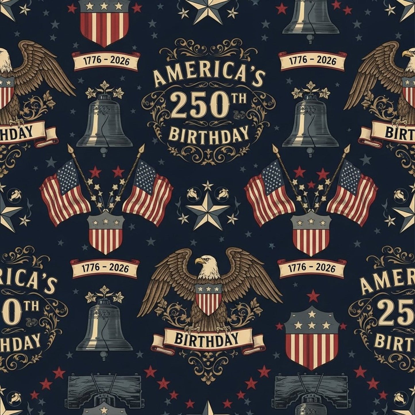250th Anniversary Pattern 21 Quilting Cotton Fabric