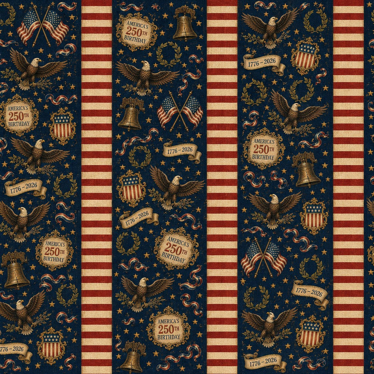 Gilded Liberty Pattern 2 Minky Fabric