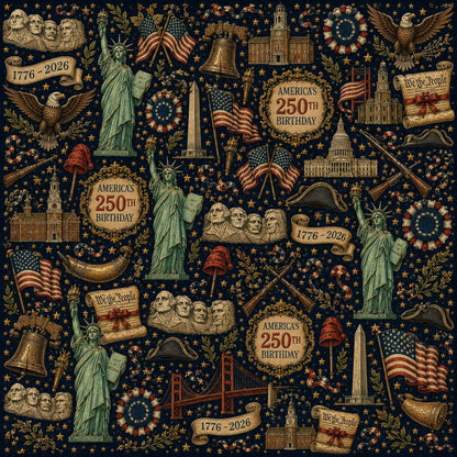 Gilded Liberty Pattern 3 Minky Fabric
