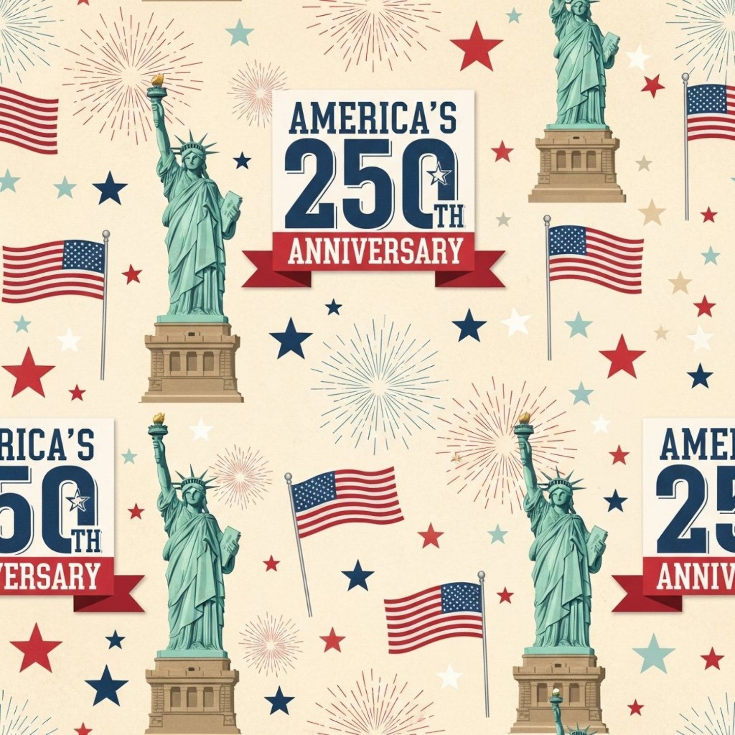 250th Anniversary Pattern 4 Quilting Cotton Fabric