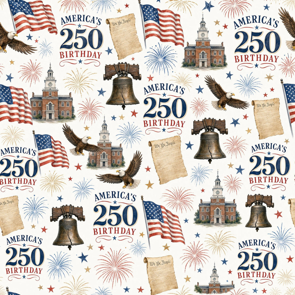 Gilded Liberty Pattern 4 Minky Fabric