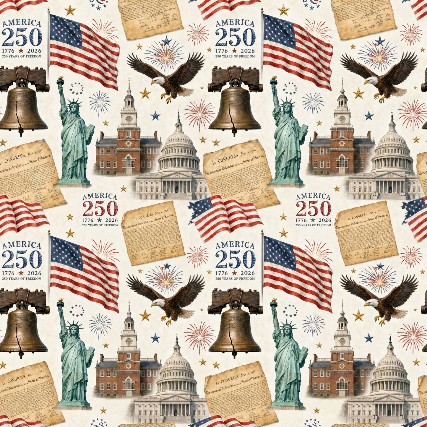 250th Anniversary Pattern 5 Quilting Cotton Fabric