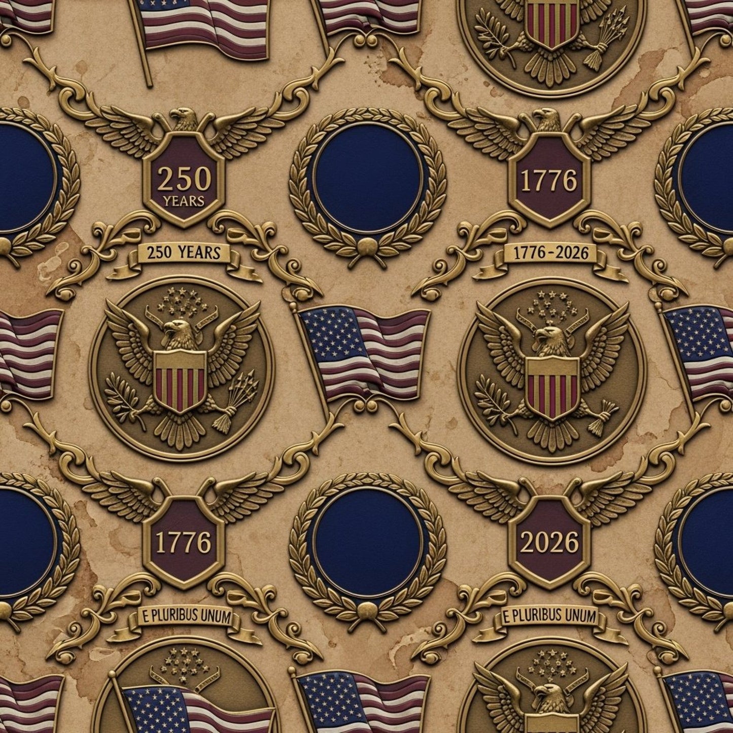 250th Anniversary Pattern 6 Quilting Cotton Fabric