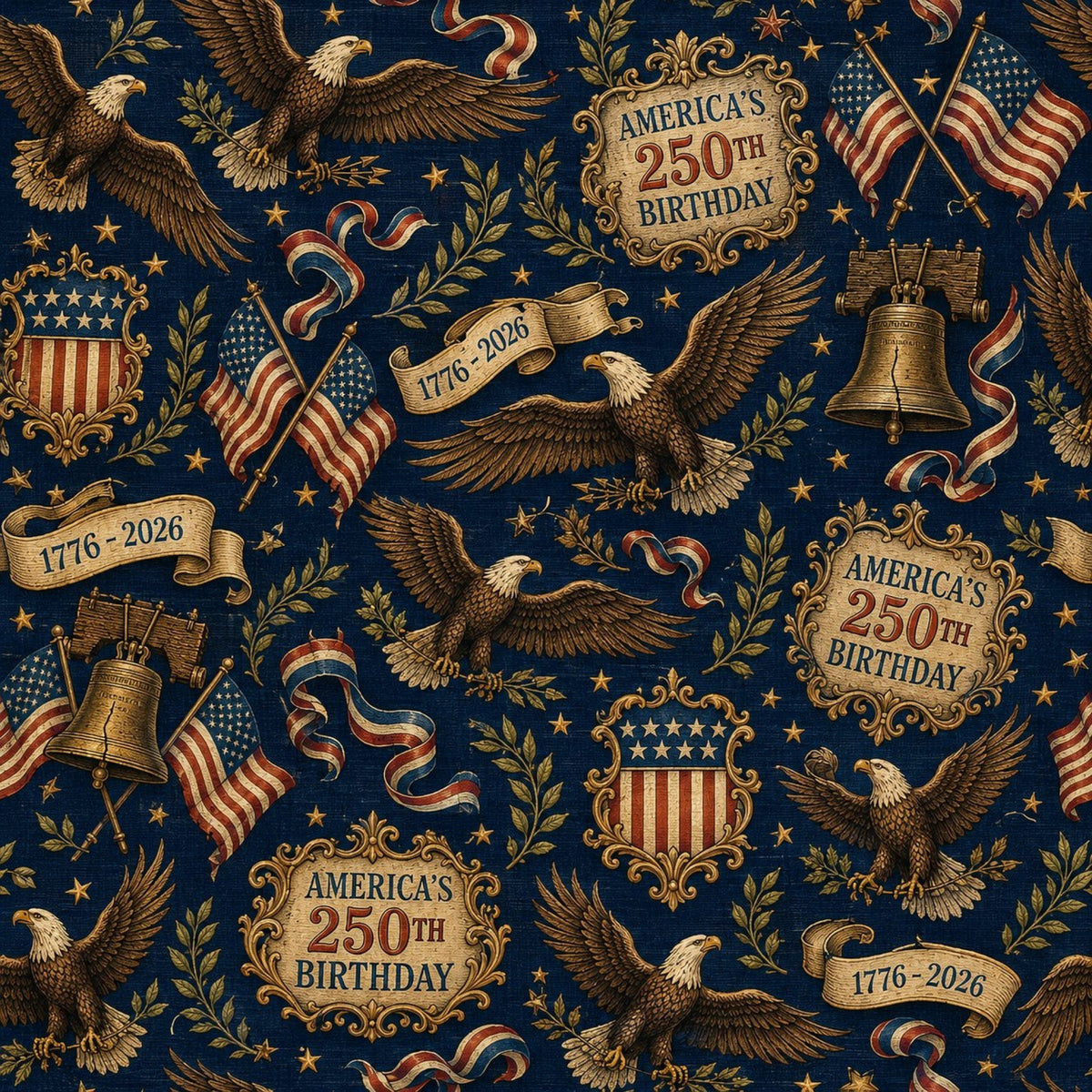 Gilded Liberty Pattern 6 Minky Fabric