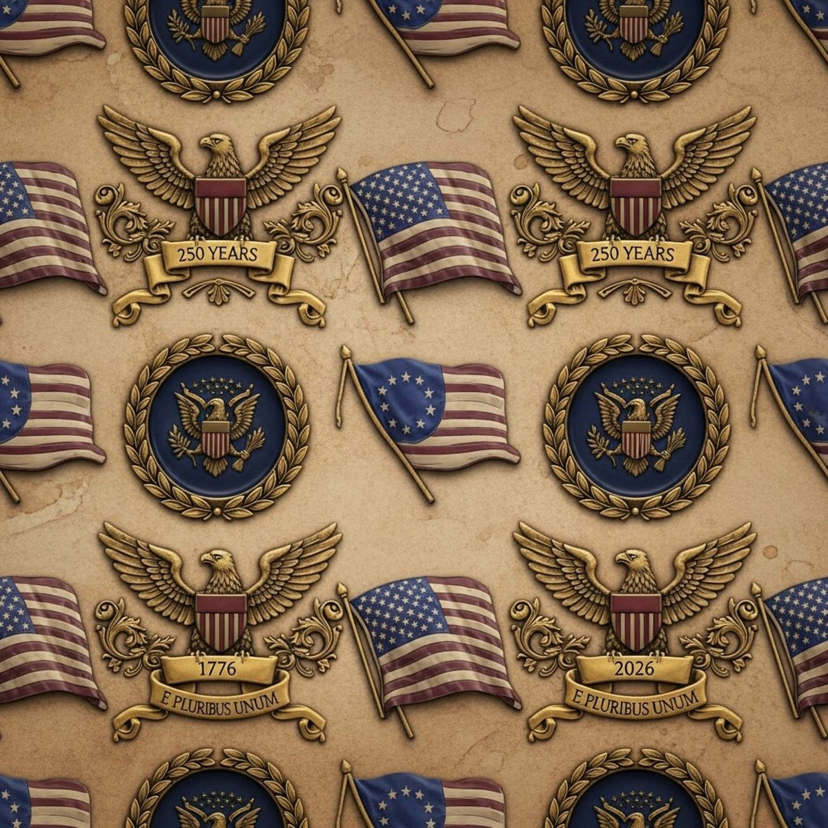 Gilded Liberty Pattern 7 Minky Fabric