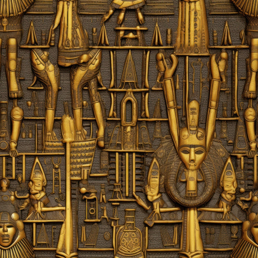 2D Ancient Egypt Pattern 21 Quilting Cotton Fabric