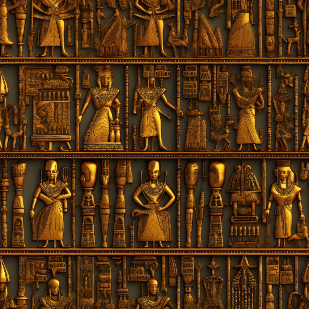 2D Ancient Egypt Pattern 2 Quilting Cotton Fabric