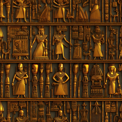 2D Ancient Egypt Pattern 2 Quilting Cotton Fabric