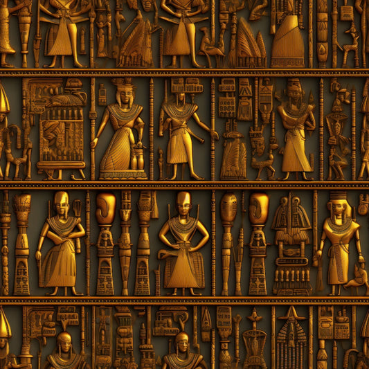 2D Ancient Egypt Pattern 2 Quilting Cotton Fabric