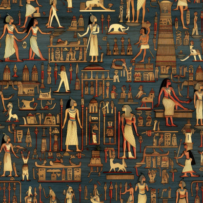 2D Ancient Egypt Pattern 37 Quilting Cotton Fabric