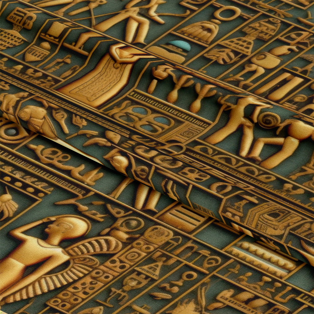 2D Ancient Egypt Pattern 48 Quilting Cotton Fabric