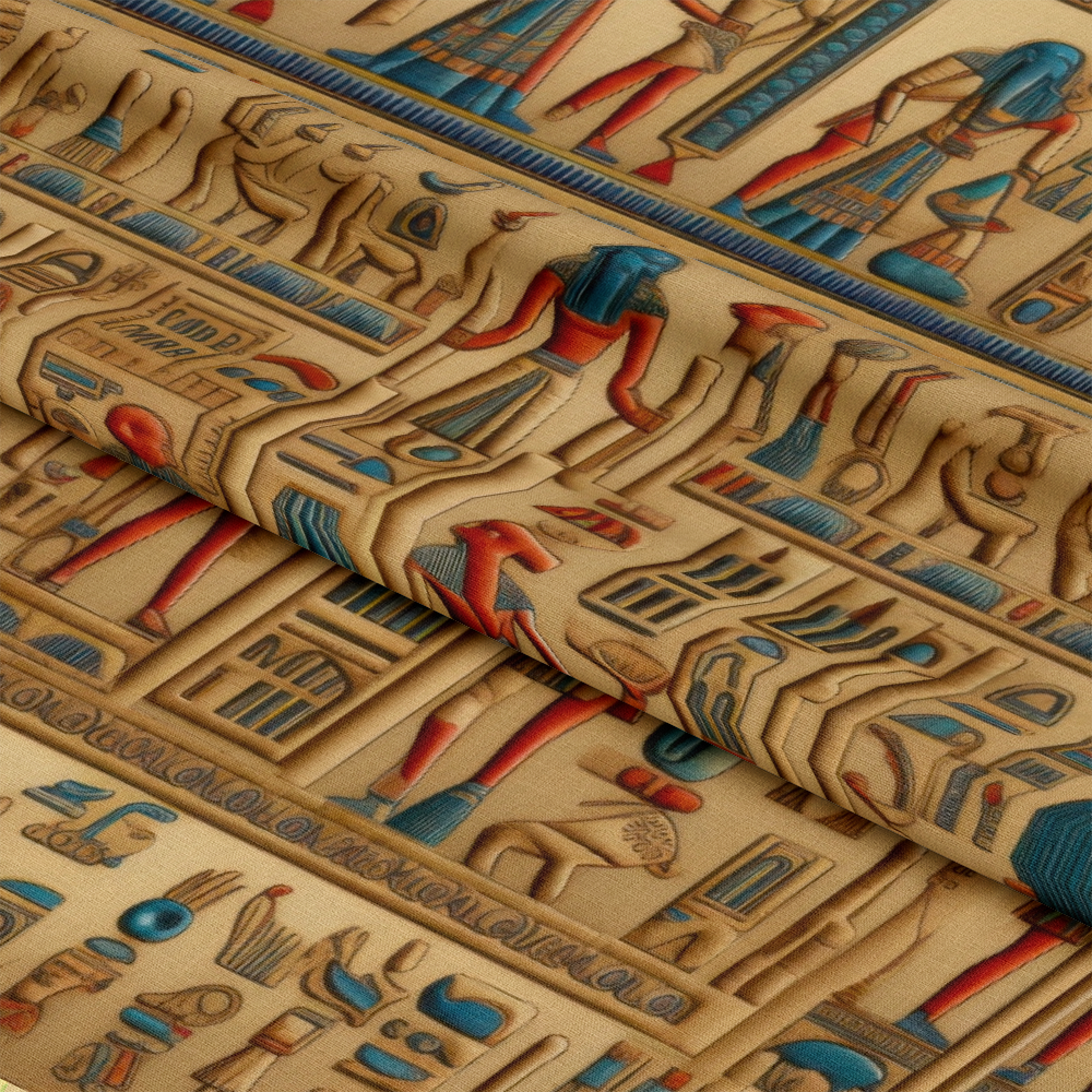2D Ancient Egypt Pattern 51 Quilting Cotton Fabric