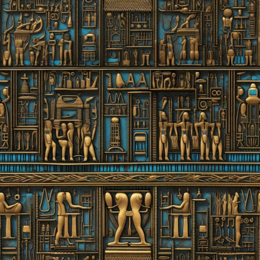 2D Ancient Egypt Pattern 69 Quilting Cotton Fabric