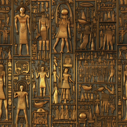 2D Ancient Egypt Pattern 72 Quilting Cotton Fabric
