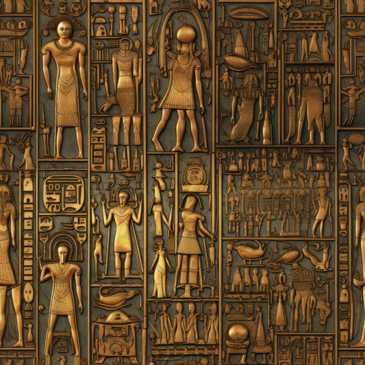 2D Ancient Egypt Pattern 72 Quilting Cotton Fabric
