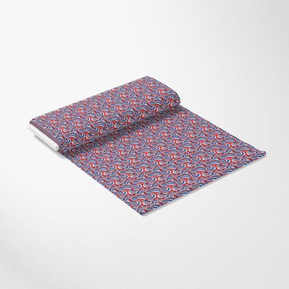 USA Flag Swirls Pattern 12 Quilting Cotton Fabric