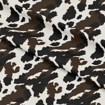 Bold Brown and White Cow Pattern 10 Quilting Cotton Fabric