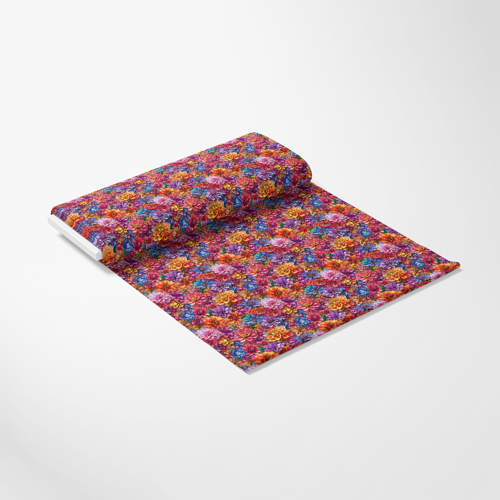 3D Colorful Florals Pattern 12 Quilting Cotton Fabric