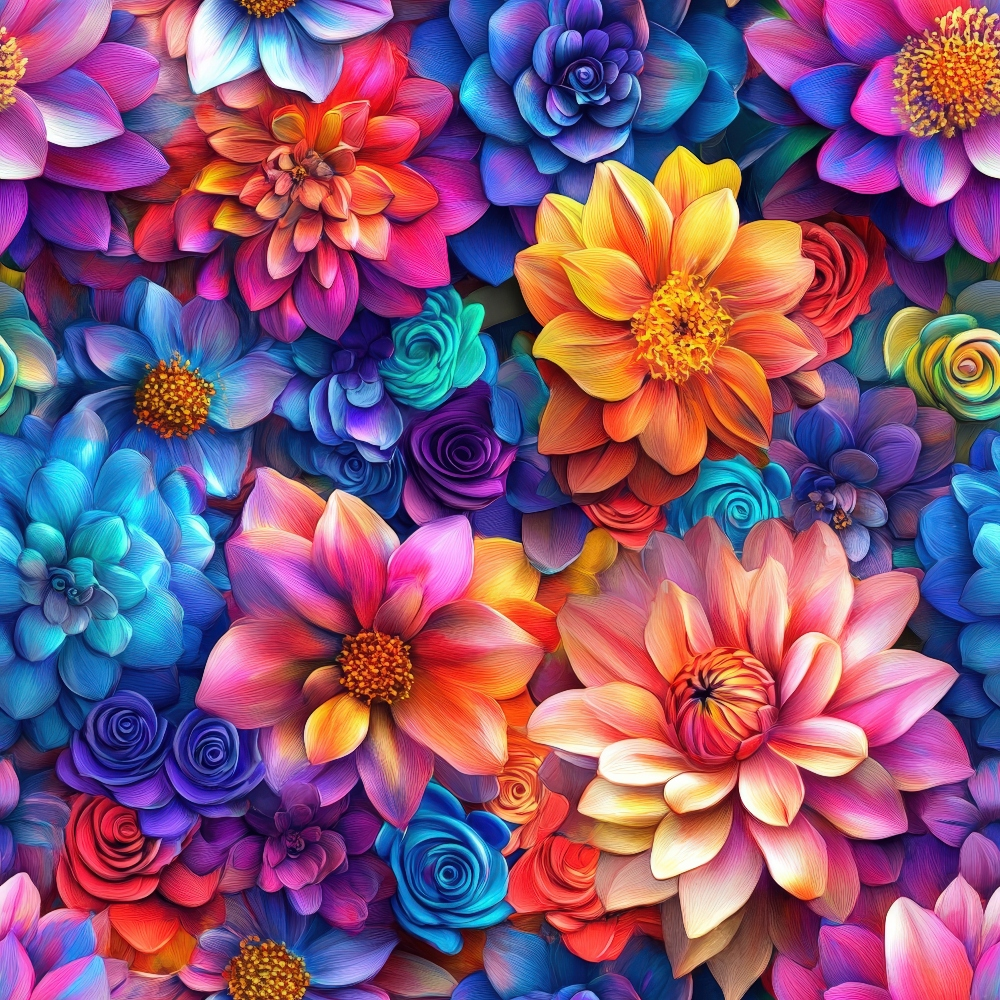 Dahlia Dreams Pattern 3 Minky Fabric