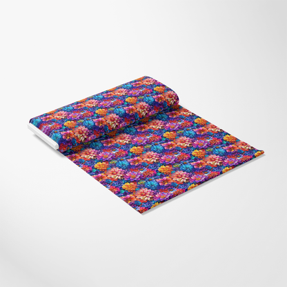 3D Colorful Florals Pattern 3 Quilting Cotton Fabric