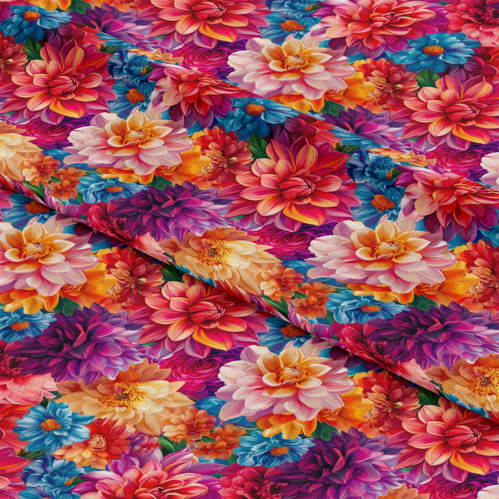 3D Colorful Florals Pattern 7 Quilting Cotton Fabric