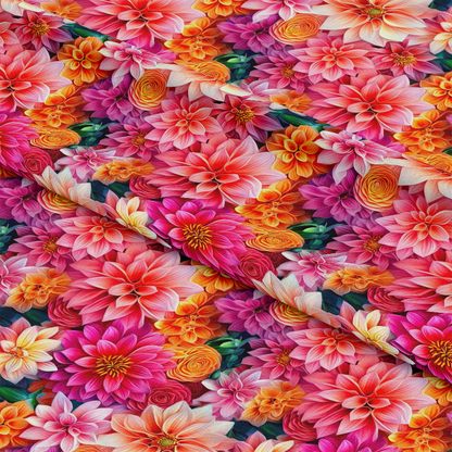 3D Colorful Florals Pattern 9 Quilting Cotton Fabric
