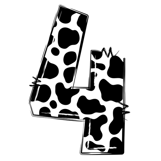 Cow Print Alphabet Fabric Panel 36