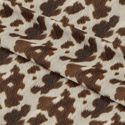 Bold Brown and White Cow Pattern 1 Quilting Cotton Fabric