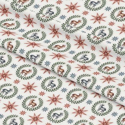 Scandinavian Folk Christmas Pattern 3 Quilting Cotton Fabric