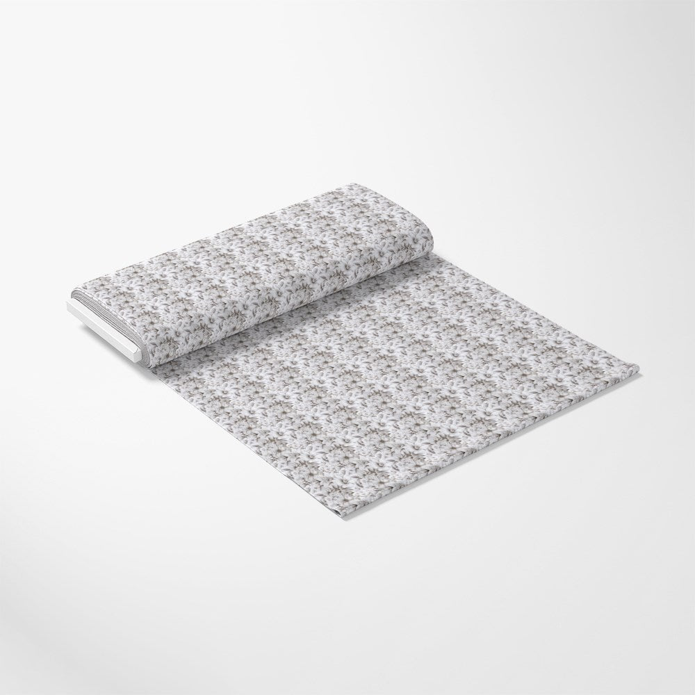 White Flowers Pattern 10 Quilting Cotton Fabric