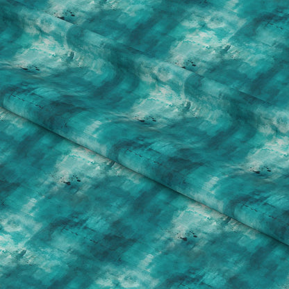 Teal Grunge Pattern 4 Quilting Cotton Fabric