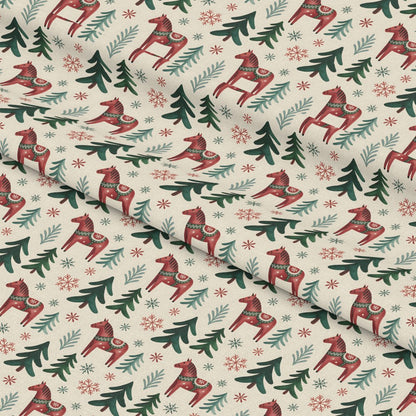 Scandinavian Folk Christmas Pattern 5 Quilting Cotton Fabric