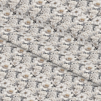 White Flowers Pattern 11 Quilting Cotton Fabric