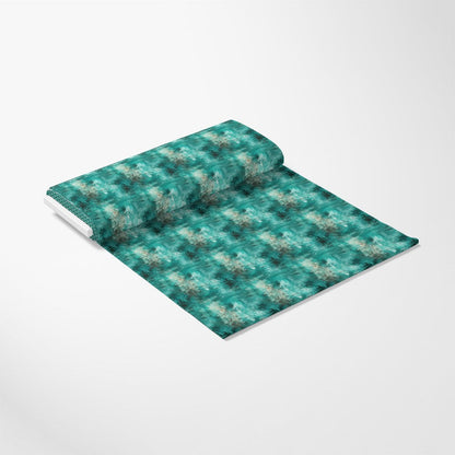 Teal Grunge Pattern 2 Quilting Cotton Fabric