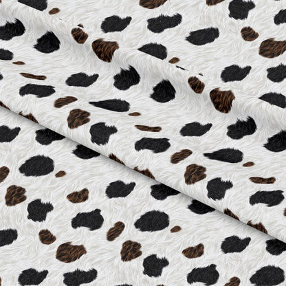 Bold Brown and White Cow Pattern 11 Quilting Cotton Fabric