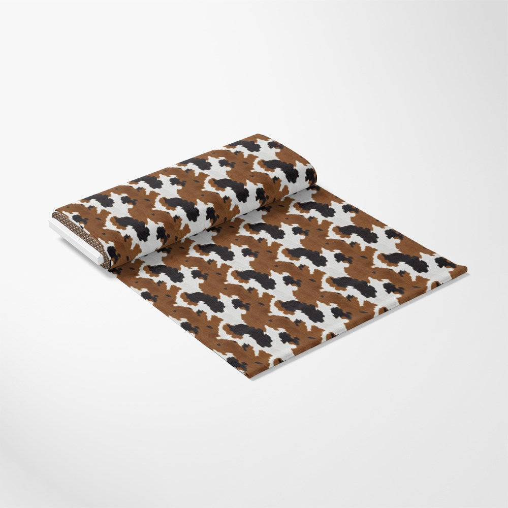 Bold Brown and White Cow Pattern 4 Quilting Cotton Fabric