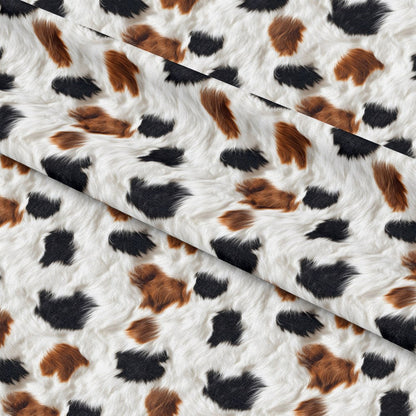 Bold Brown and White Cow Pattern 15 Quilting Cotton Fabric