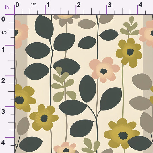 70s Retro Flowers Pattern 10 Minky Fabric