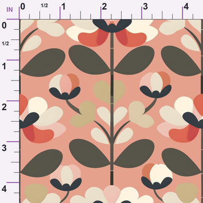 70s Retro Flowers Pattern 11 Minky Fabric